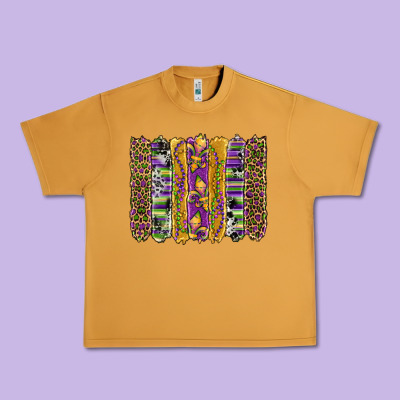 Mardi Gras Fleur De Lis Cowhide Serape Leopard Glitter Brushstrokes Urban Heavy Tee Designed By Artiststas