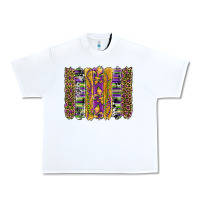 White mardi gras fleur de lis cowhide serape leopard glitter brushstrokes Urban Heavy Tee - Artiststas
