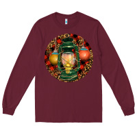 Burgundy Xmas Lantern Christmas Long Sleeve Tee - RanaPortraitStore