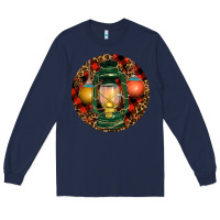 Navy Xmas Lantern Christmas Long Sleeve Tee - RanaPortraitStore