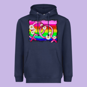 Lgbtq Gender Lesbian Symbol Heavyweight Hoodie Designed By Hra Design Shop