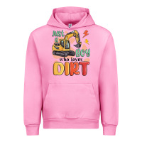 Fuchsia Pink just a boy who loves dirt Urban Hoodie - MaliasSmallBusiness