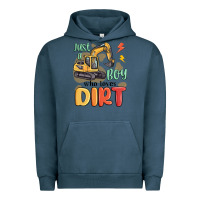 Pigment Midnight Navy just a boy who loves dirt Urban Hoodie - MaliasSmallBusiness