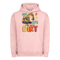 Pigment Salmon just a boy who loves dirt Urban Hoodie - MaliasSmallBusiness