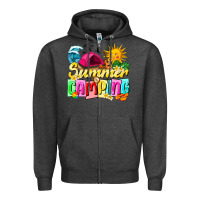 Charcoal Heather summer camping Zipper Hoodie - texasbilliewilder
