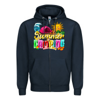 Navy summer camping Zipper Hoodie - texasbilliewilder