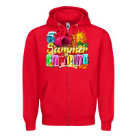 Red summer camping Zipper Hoodie - texasbilliewilder