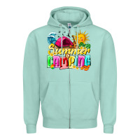 Seafoam summer camping Zipper Hoodie - texasbilliewilder