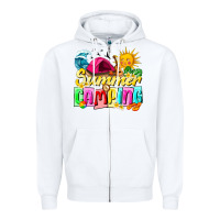 White summer camping Zipper Hoodie - texasbilliewilder