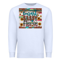 White smart  sassy fierce Premium Sweatshirt - JahusDesignShop