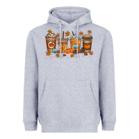 Heather Grey Fall Coffee Drink Heavyweight Hoodie - RacoonDesign