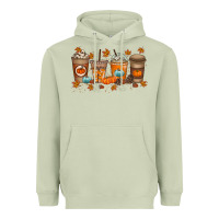 Matcha Fall Coffee Drink Heavyweight Hoodie - RacoonDesign