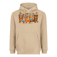 Mushroom Fall Coffee Drink Heavyweight Hoodie - RacoonDesign