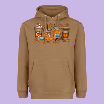 Fall Coffee Drink Heavyweight Hoodie Designed By Racoondesign