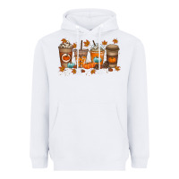 White Fall Coffee Drink Heavyweight Hoodie - RacoonDesign