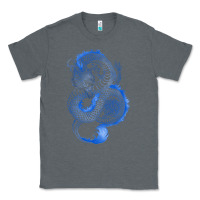 Charcoal Heather blue dragon Classic Tee - RanaPortraitStore