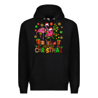 Black flamingo merry christmas Premium Hoodie - AdoDesignShop