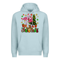 Blue Mist flamingo merry christmas Premium Hoodie - AdoDesignShop