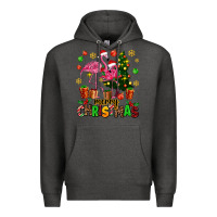 Charcoal Heather flamingo merry christmas Premium Hoodie - AdoDesignShop