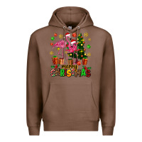 Chestnut flamingo merry christmas Premium Hoodie - AdoDesignShop