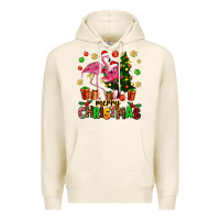 Tofu flamingo merry christmas Premium Hoodie - AdoDesignShop