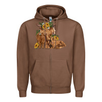 Chestnut highland cow family Zipper Hoodie - RanaPortraitStore