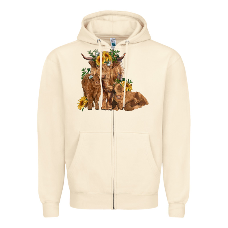 Highland Cow Family Zipper Hoodie by RanaPortraitStore | Teevron