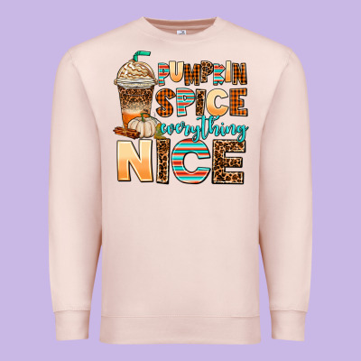 Pumpkin Spice Everything Nice Premium Sweatshirt Designed By Adodesignshop