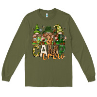 Army Green camp crew with gnomies Long Sleeve Tee - texasbilliewilder