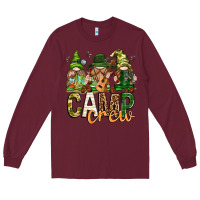 Burgundy camp crew with gnomies Long Sleeve Tee - texasbilliewilder