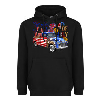 Black western truck fourth of july america Heavyweight Hoodie - FaDigitalArtStudio