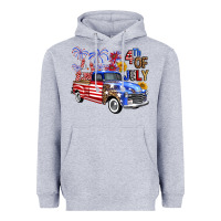 Heather Grey western truck fourth of july america Heavyweight Hoodie - FaDigitalArtStudio