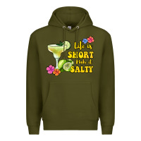 Army Green life is short make it salty Premium Hoodie - Jasminsmagicworld