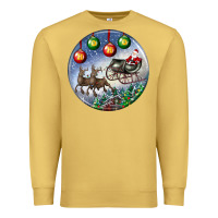 Antique Gold santa claus with deer christmas ornament Premium Sweatshirt - BundleAndBundleShop
