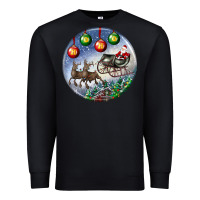 Black santa claus with deer christmas ornament Premium Sweatshirt - BundleAndBundleShop