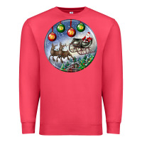 Cardinal santa claus with deer christmas ornament Premium Sweatshirt - BundleAndBundleShop