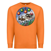 Carrot santa claus with deer christmas ornament Premium Sweatshirt - BundleAndBundleShop