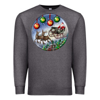 Charcoal Heather santa claus with deer christmas ornament Premium Sweatshirt - BundleAndBundleShop