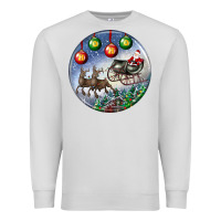 Dove Grey santa claus with deer christmas ornament Premium Sweatshirt - BundleAndBundleShop