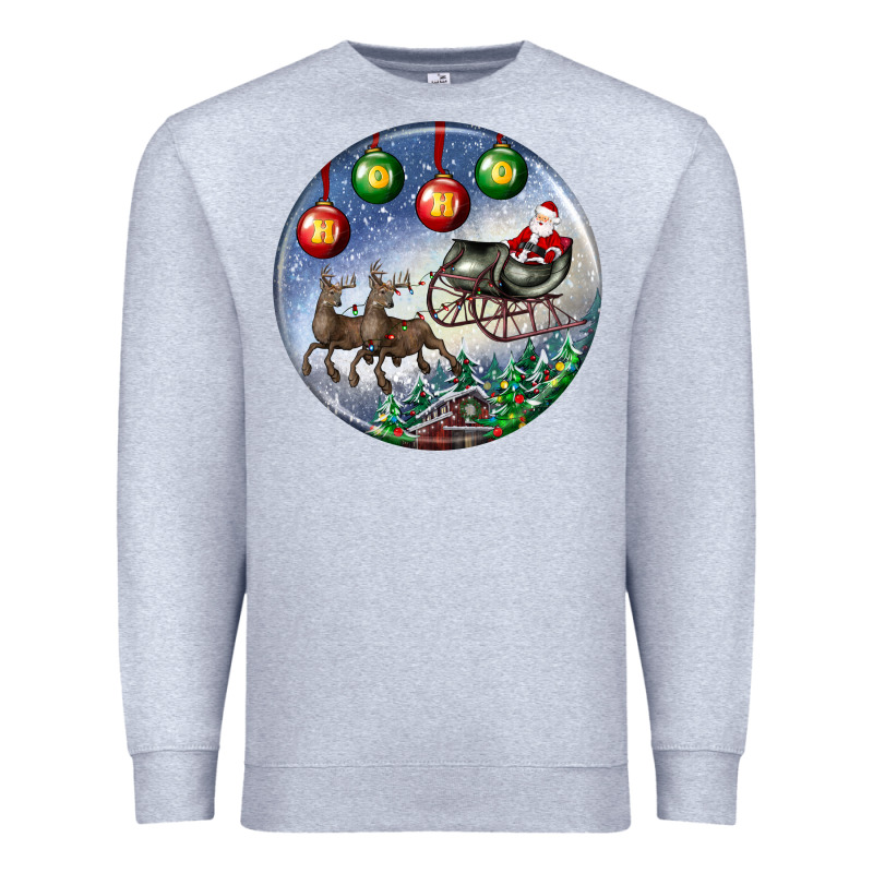 Santa Claus With Deer Christmas Ornament Premium Sweatshirt by BundleAndBundleShop | Teevron