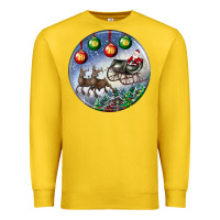 Lemon santa claus with deer christmas ornament Premium Sweatshirt - BundleAndBundleShop
