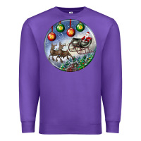 Purple santa claus with deer christmas ornament Premium Sweatshirt - BundleAndBundleShop