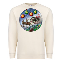 Sandshell santa claus with deer christmas ornament Premium Sweatshirt - BundleAndBundleShop