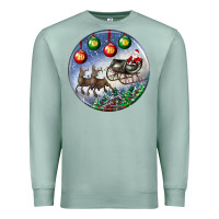Seafoam santa claus with deer christmas ornament Premium Sweatshirt - BundleAndBundleShop