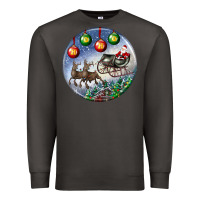 Smoke santa claus with deer christmas ornament Premium Sweatshirt - BundleAndBundleShop
