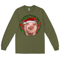 Army Green Pig Christmas Long Sleeve Tee - RanaPortraitStore