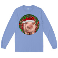 Colony Blue Pig Christmas Long Sleeve Tee - RanaPortraitStore