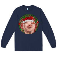 Navy Pig Christmas Long Sleeve Tee - RanaPortraitStore