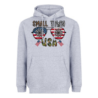 Heather Grey small town usa Heavyweight Hoodie - CowhideDigitalArt