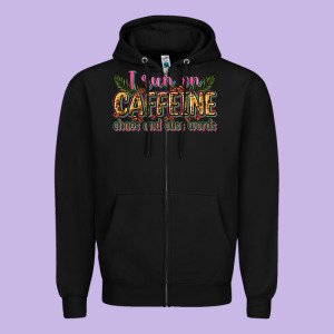 I Run On Caffeine Chaos And Cuss Words Zipper Hoodie Designed By Zillion Design Studio